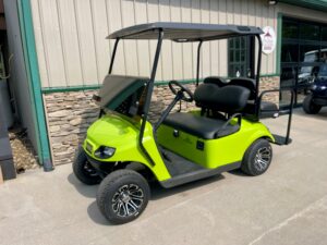 lime green EZGO electric golf cart rental