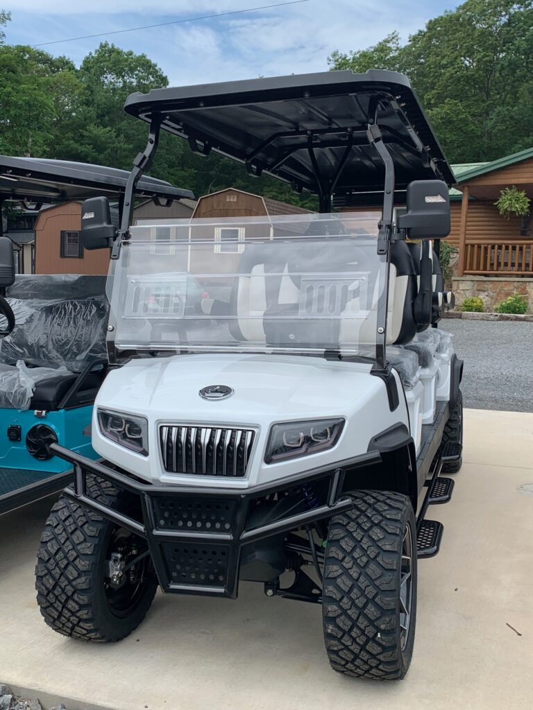 white evolution electric golf cart maverick 6 plus model
